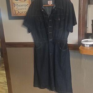 Levi's Blue Denim Shirt with Orange Hanger Accent